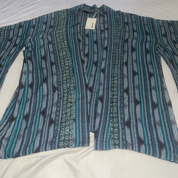 Tysa Designs Rayon Oversized Yoko Kimono In Maldives Print Blue 0 / 1 NWT $ 227 - Picture 9 of 15